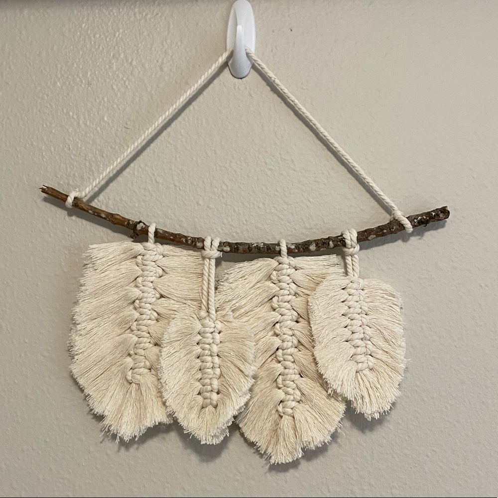 Macrame Feather Wall Hanging